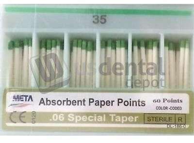 META Absorbent Paper Points .06 Taper Spill Proof #35- 60pk #RR-107673