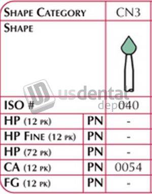 SHOFU CA DURA-GREEN Cone Cn1 12pk - #0054