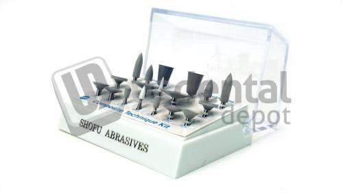 SHOFU Composite Tech Plastic Ca Kit - #0322 - 2 Dura-WHITE stones - 8 CompoSite points - 8 CompoSite Fine points Dura WHITE Stones