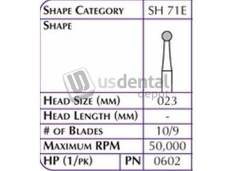 SHOFU HP Robot Carbide Cutter - Sh71E 023 - #of Blades 10/9 - Head Size 023mm - Max Rpm 50000 - #0602