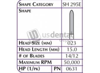 SHOFU HP Robot Carbide Hp Cutter - Sh295E 023 - #0631 #of Blades 14/12 - Head Length 15 - Head Size 023mm - Max Rpm 50000 #0631