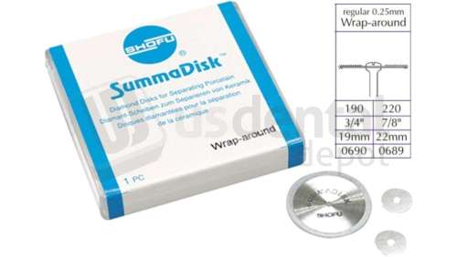 SHOFU SummaDisk 19mm Regular 0.25mm Wrap Around 1pk - # 0690