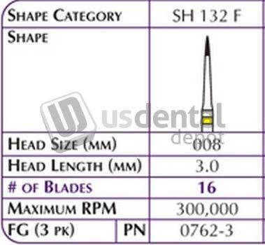 SHOFU Robot Finisher Multiple Blades 16 -3pk Length 3.0 Head Size 008 #0762-3