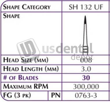 SHOFU Robot Finisher-Multiple Blades 30 -3pk Length 3.0 Head Size 008 #0763-3