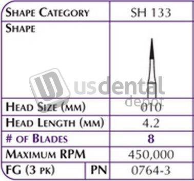 SHOFU Robot Finisher - Multiple Blades 8 -3pk Length 4.2 Head size #10 - #0764 3