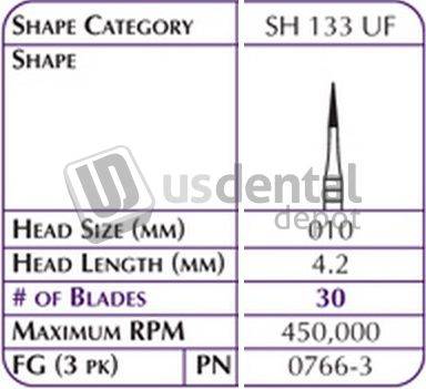 SHOFU Robot Finisher 0766-3-Multiple Blades 30 -3pk Length 4.2 Head size #10 #0766-3