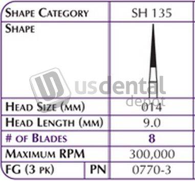 SHOFU Robot Finisher 0770-3 Multiple Blades 8 -3pk Length 9.0 Head size #14 - #0770 3