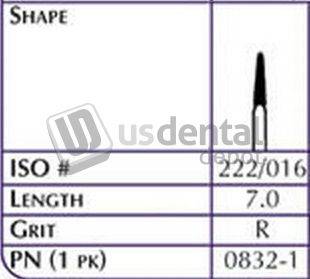 SHOFU FG Robot 0832-1 Taper Cylinder Round End  Grit  R Length 7.0-1pk #0832-1