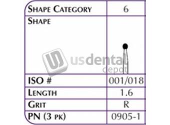 SHOFU FG Hybrid Reg - 0905-1 Diamond Grit R Medium Length-1pk #0905-1