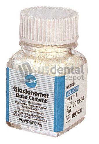 SHOFU GlasIonomer Base Cement Powder WHITE 15g Qty.1 - Refill - #1113 Glass Ionomer Liner/Base