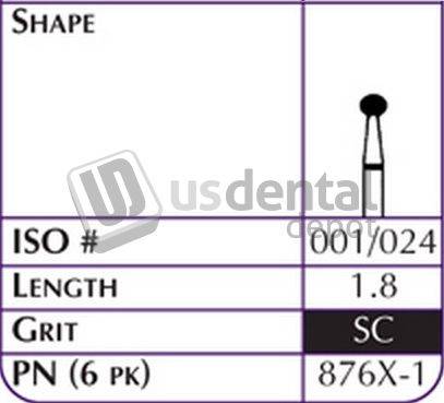 SHOFU FG Robot 0876X-1 Round Bur  Gr-it   SC SC Super Coarse  Length 5.7-1pk #0876X-1