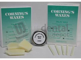 CORNING Inlay Wax Ivory Sticks 1lb/bx: 0.25in round x 4.5in. Exelent Carve ability ( mfg #125 )
