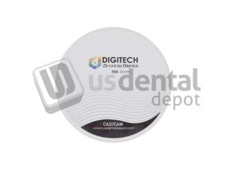 DIGITECH - HS MONO Dental Zirconia discs    High Strengh 98mm x 25mm - ( THIS ITEM CAN NOT BE RETURNED OR EXCHANGED - FINAL SALE ) 1 Round p/box -  #HS 98MM 25