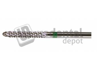 NK-4  Cylinder Round End - Diamond Cut Coarse GREEN Tungsten Carbide Burs - HP - 3/32 Shank - #GN660 C023SC #Q0235CE
