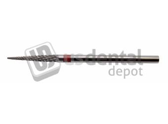 41-PF  Cone - Diamond Cut Fine - RED Tungsten Carbide Burs - HP - 3/32 Shank - #RD230 L023FC #L023FE