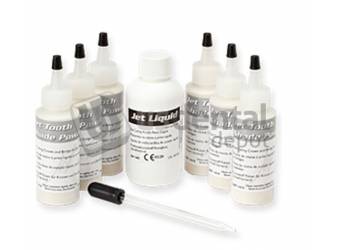 LANG Jet Tooth Shade 6/1 Kit - Self Cure Acrylic Resin - 6x45g powder - 60-62-65-69-77-81 - 118ml liquid - #1493
