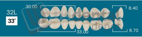 RAFAEL 32L Lower Posterior A0 (1 X 6)  Rafael 2 layers Denture Acrylic Teeth - Cross linked & Fluorescent with great abrasion resistance