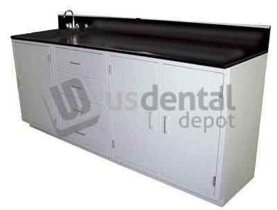 HANDLER #231 Plaster Bench 7in w/ Sink and Waste Chute - 84in x 25in x 37in H #231-BEIGE