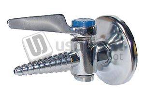 #210G HANDLER Taper   Gas Valve - Chrome Plated - 0.37in ( 10mm ) - 1lb - H#210G - Taper   gas valve with positive lever shut-off control and 0.37in - 10mm NPT pipe connector. Chrome plated with rear chrome backplate.