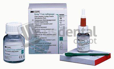 3M ESPE -Ketac-Cem Triple Package #37231 Or 37230 - Ketac-Cem - Triple Package - Glass Ionomer Luting Cement- 3 - 12 mL Liquid and 3 - 33 Gm. Powder