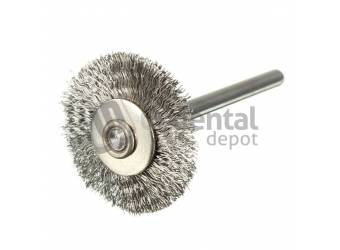 2pk Mounted Stainless Steel Wire Brushes - Diam: 7/8 in=22mm - Shank 1/8 - Lenth HP - 2 Pieces - Mx.Speed: 15.000 #MSHD78S