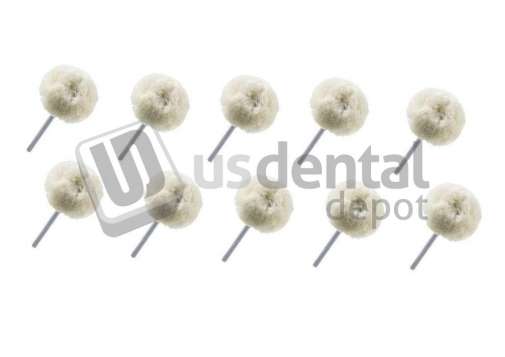 Mounted Miniature Cotton Fluffy Buff Polishing ball Brush - Diam: 7/8 in=22mm - Shank 1/8 - Lenth HP - 10 Pieces - Mx.Speed: 15.000 - #MSH 78Y3 (10PK)