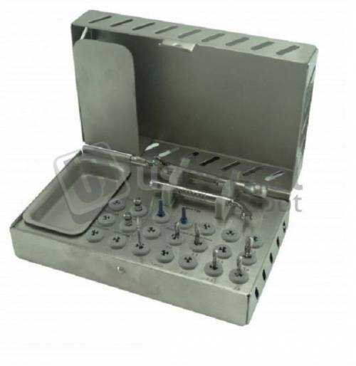 XPS-Implant Surgical Box St&ard - Stainless steel -  ( 5 Helicoidal burs + 1 pin set + 1 adjustable wrench + 2 screw drivers + 1  Flat Wrench )  Caja Quirurica Compacta