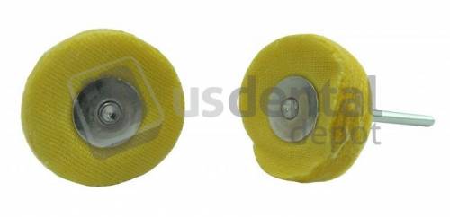 Miniature muslin buffs - YELLOW - 2 Pieces - Reinforced - Mounted - Diam: 7/8 in=22mm - Shank 3/32 - Lenth HP -Mx.Speed: 15.000 #MSH78SS