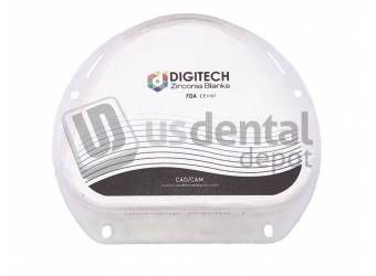 DIGITECH - ST Dental Zirconia discs   Super Translucent AG 93mm x 71mm x 12mm - 1 p/Box - D-Form - WHITE MONO AMANN GIRRBACH #AG 89X71X12 SUPER