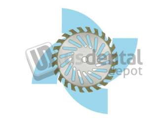 ATTRITOR - Mounted Diamond Disc Serrated Double Side 0.20mm thickness x 22mm Diameter J22D20