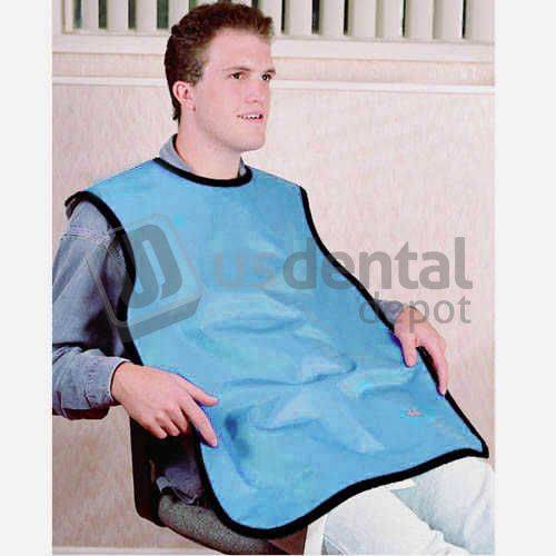 FLOW LEAD PROTECTIVE ADULT BIB APRON .3mm LEAD 24inx26in TEAL - #75050-14