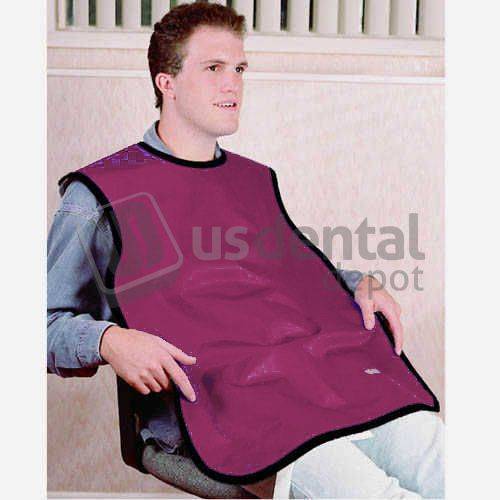 FLOW LEAD PROTECTIVE ADULT BIB APRON .3mm LEAD 24inx26in BURGUNDY - #75050-18