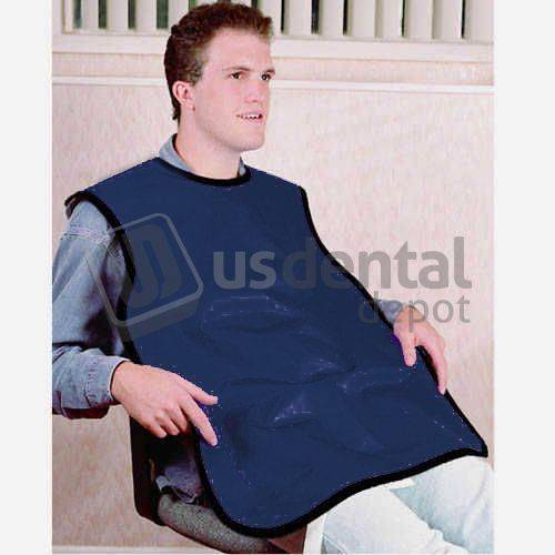 FLOW LEAD PROTECTIVE ADULT BIB APRON .3mm LEAD 24inx26in NAVY BLUE - #75050-22