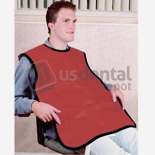 FLOW LEAD FREE PROTECTIVE BIB APRON WITHOUT COLLAR .25mm NO-LEAD 24inx26in RED - #75050NL-35