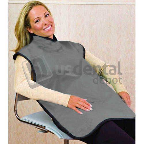 FLOW LEAD FREE PROTECTIVE BIB APRON WITH ATTACHED COLLAR .25mm NO-LEAD 24inx26in GRAY - #75051NL-19