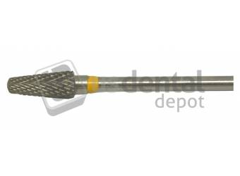 47-XF  Small Cone - Diamond Cut Super Fine YELLOW Tungsten Carbide Burs - HP 3/32 Shank -#Y194-40