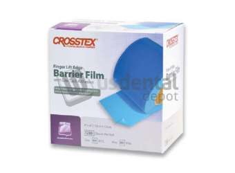 CROSSTEX Finger Lift Barrier Film BLUE 4x6in (10 x 15 cm) 1200 Sheets/Roll x 8 rl/cs #CRO BFBL (case)