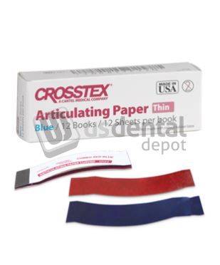 CROSSTEX Articulating Paper RED/BLUE 0.0028/71µm 12 sheets per book/12 books per box #CRO TPBR