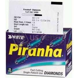 SS-WHITE - Piranha Diamonds FG #837.014 Medium  Grit , Long Flat End Cylinder, Single Use - #837-014M