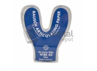BAUSCH - Articulating Paper 200microns .008in 50pk  - BLUE - HorseShoe  - #BK-03