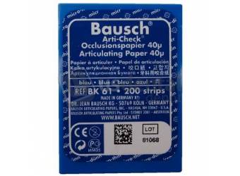 Bausch - Articulating Paper BLUE Thin Strips 40 Microns .0016 200/pk #BK-61