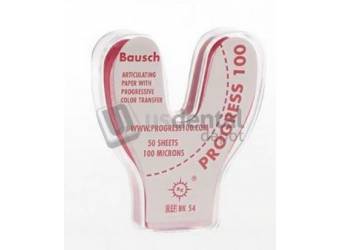 BAUSCH - Articulating Paper 100microns .008in 300pk - RED - HorseShoe Sheets - #BK-54