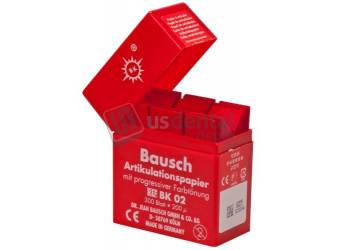 BAUSCH - Articulating Paper 200microns .008in 300pk - RED - Pre Cut Strips in Dispenser box  - #BK-02