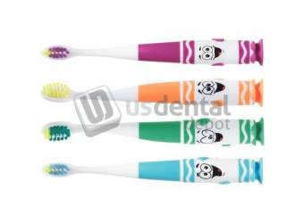 SUNSTAR Crayola™ Pip-Squeaks Toothbrush- Suction Cup- Ultra Soft- Taper  Head- 1 dz/bx #232PY
