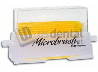 MICROBRUSH Dispenser Kit- Fine Size- YELLOW- 1 Dispenser + 50 Applicators #MPD