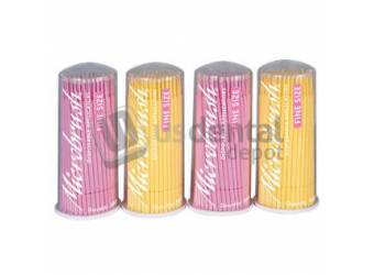 MICROBRUSH Refill- Fine Size- PINK/ YELLOW- 4 Cartridges of 100 Applicators (2 ea color)- 400/pk #PF400