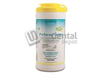 CERTOL ProSpray™ wipes Disinfectant Wipes Tall Canister 8.5in x 12in- 135/canister- 12 can/cs- (1620 wipes) # CER PSWCT-1 (case)