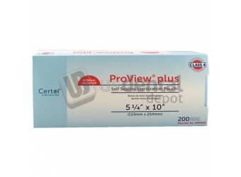 CERTOL ProView® plus Self Sealing Sterilization Pouch Small Items/Clamps 3.5in x 5.25in- 200/bx- 6 bx/cs #CER PM3554