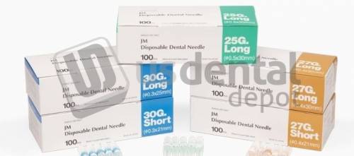 J MORITA Dental Needle- Plastic Hub- Sterile- Disposable- 27G- Long- 100pk (DROP SHIP ONLY) #20-27GL -JMU 20-27GL