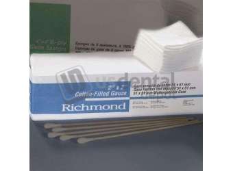 RICHMOND Cotton Filled Sponge- 2in x 2in- 8-Ply- Non-Sterile- 200/slv- 25 slv/cs #300410 -RIC 300410